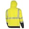 Oberon Hi-Vis 100% FR/Arc-Rated Heavyweight 12 oz Hoodie, Pullover, Black Bottom, Hi-Vis Yellow, S ZFC106-S - alternate 5